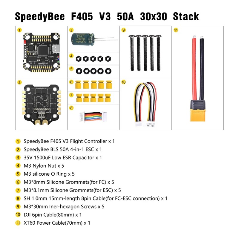 SpeedyBee F405 V3/V4 FC ESCスタッ - Speedybee F405 V4 Bls 55A Stack のレビューと価格